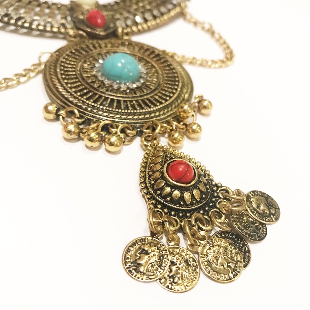 Boho festival style statement necklace - Picture 4 of 7